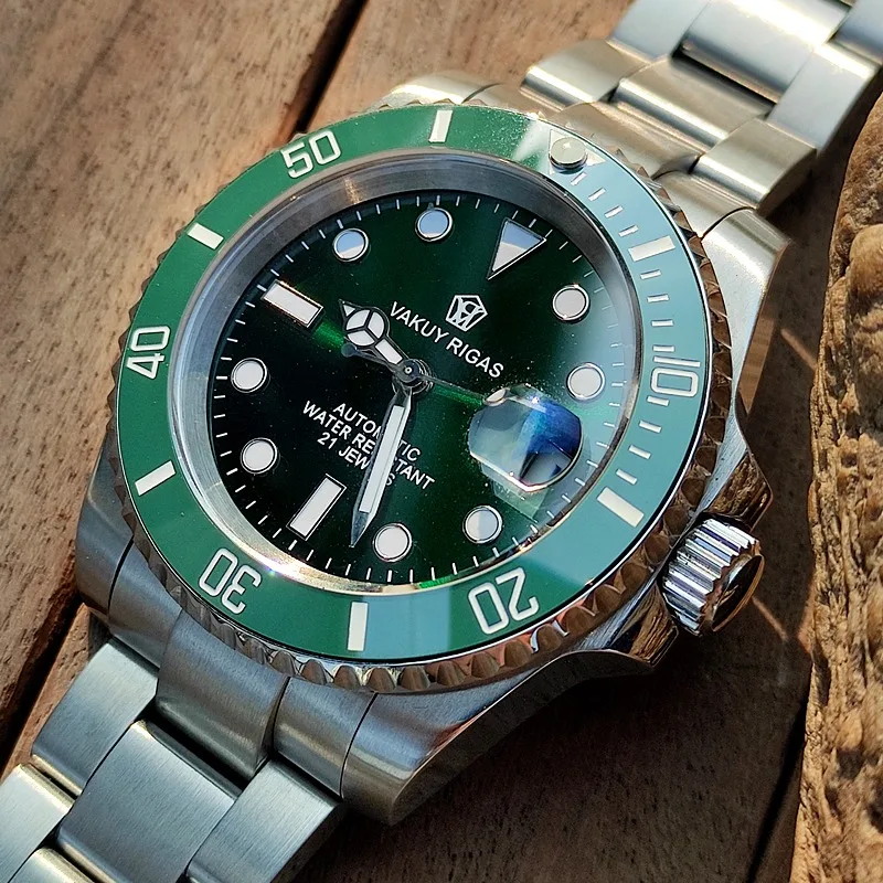 ساعة ميكانيكية أوتوماتيكية لحركة Meiyoda 8215 العصرية للرجال والأعمال حزام فولاذي مضيء قوي رياضي مقاوم للماء