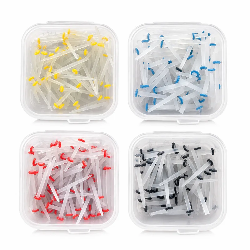 100Pcs Dental Threaded Fiber Post Material Quartz Root Canal Post 1.2/1.4/1.6/1.8mm Cavity Root Canal Repair Dentistry Supplies