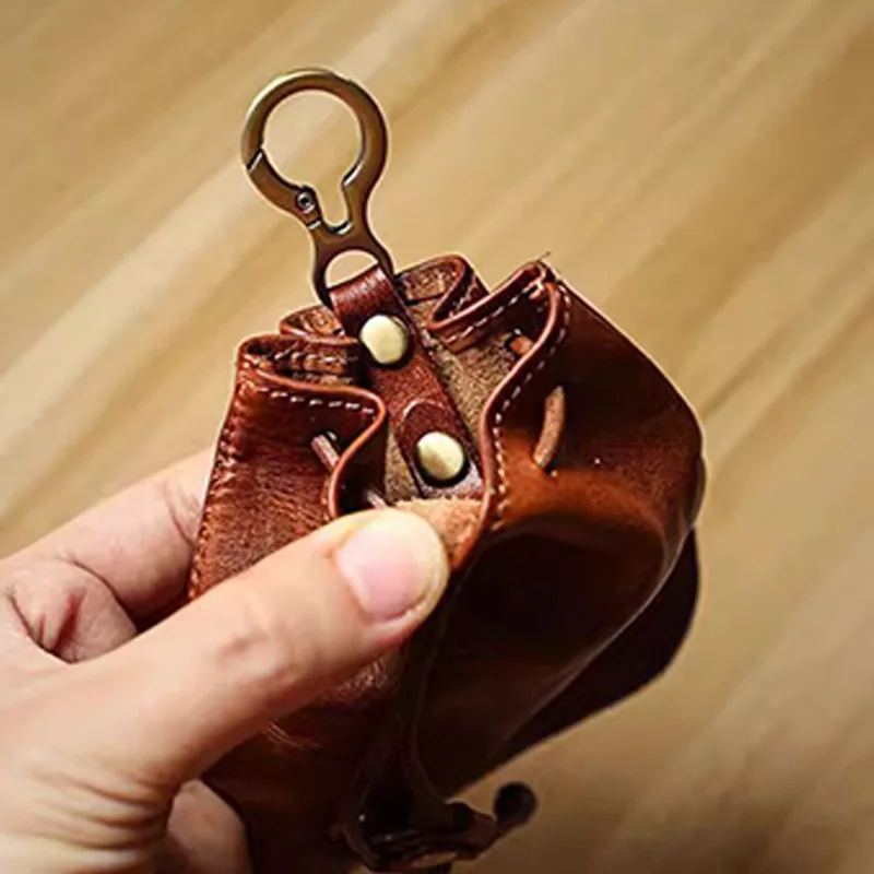 WERLLANDS PU Leather Retro Drawstring Key Case Coin Purse image 3