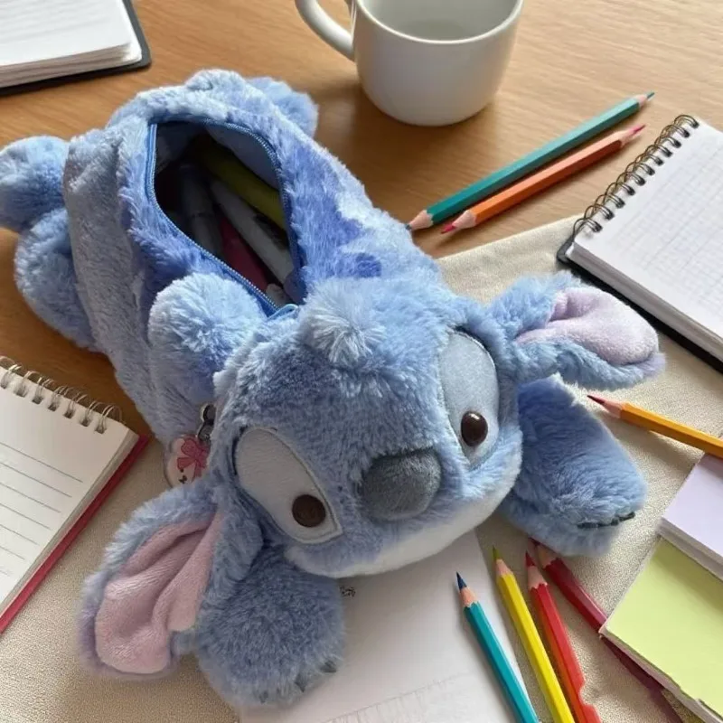 2026 New Disney Stitch and Piglet Pencil Case Cute Cartoon Children's Pencil Case Stationery Bag School Supplies