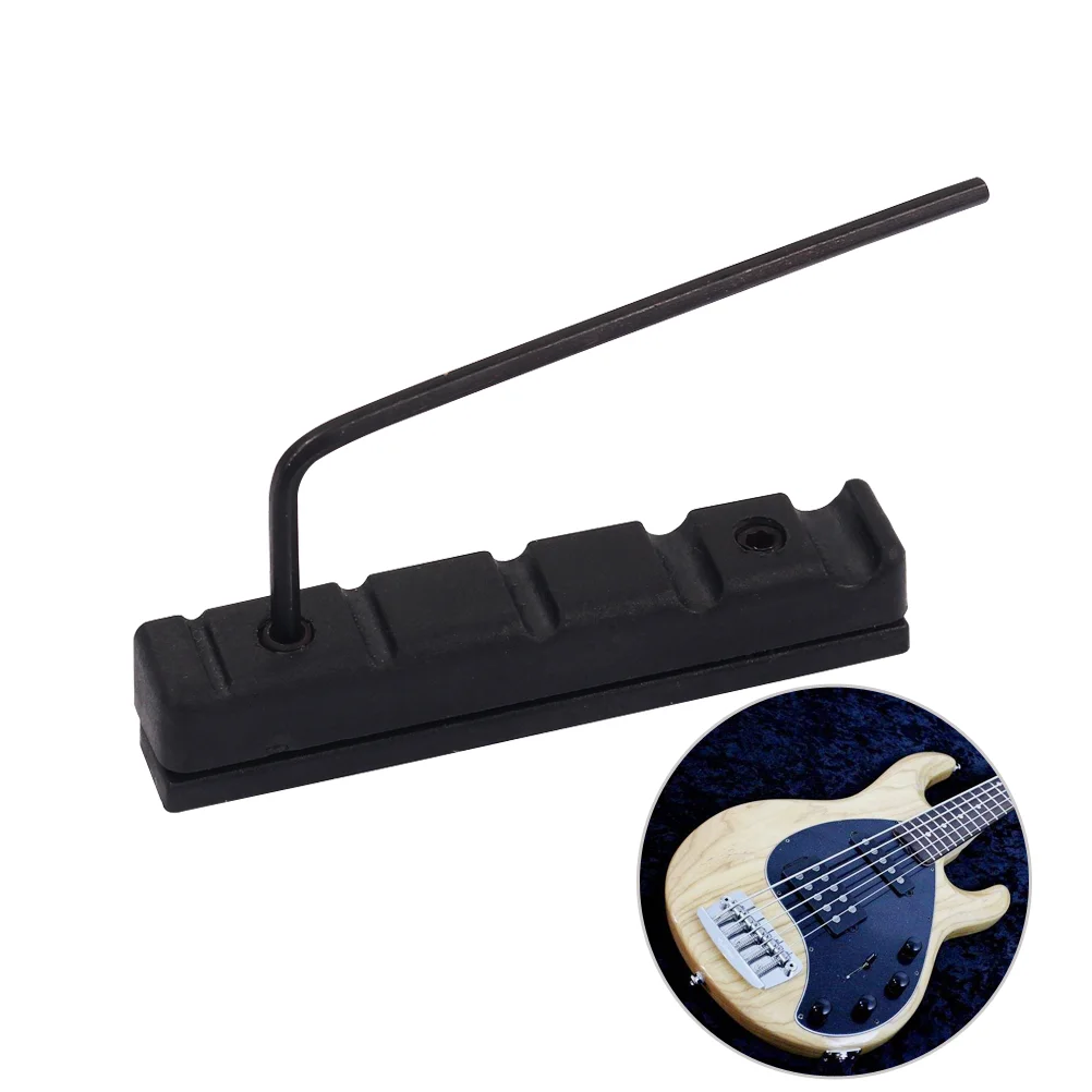 HEALLILY 5 String POM Guitar Bass Bridge Saddle and Slotted Bass Nut with 15 for Guitar Bass Parts Accessory