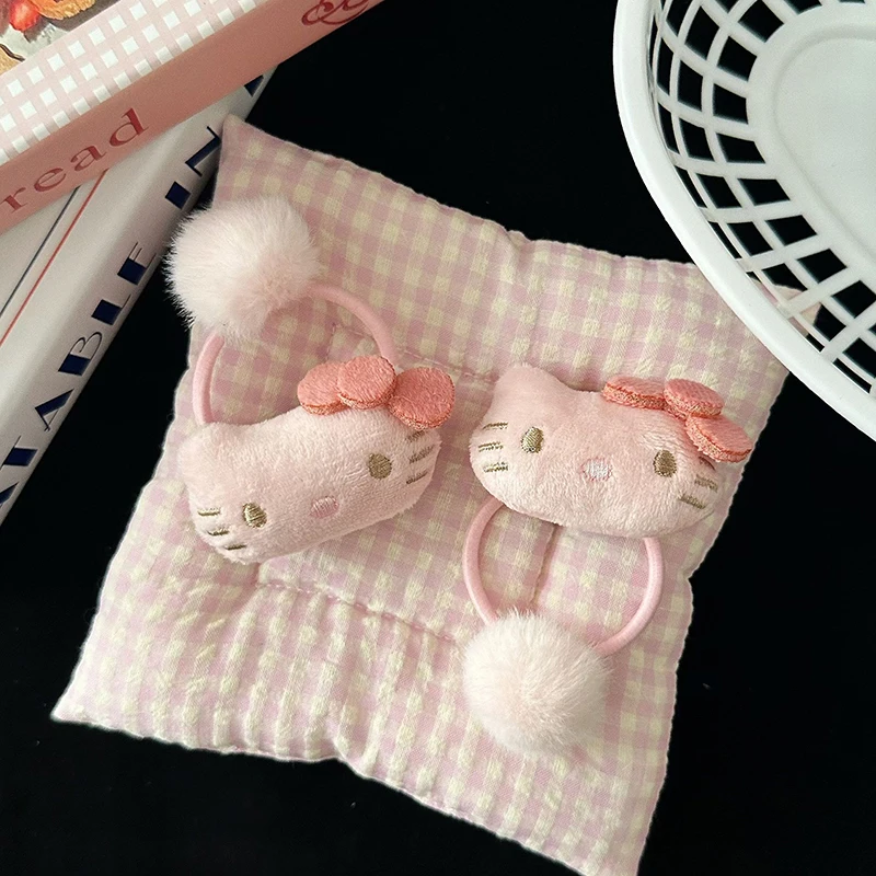 1PC Face Washing Make Up Hair Circle Hello Kitty Scrunchies Cartoon Sanrio Elastic Hair Ring Hair Rope Hair Accessory