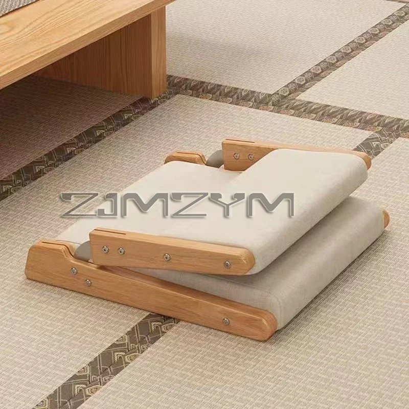 كرسي تاتامي ياباني مسند ظهر سرير من الخشب الصلب مقعد بدون أرجل نافذة الخليج أريكة استرخاء واحدة كرسي أرضي أثاث غرفة النوم البراز