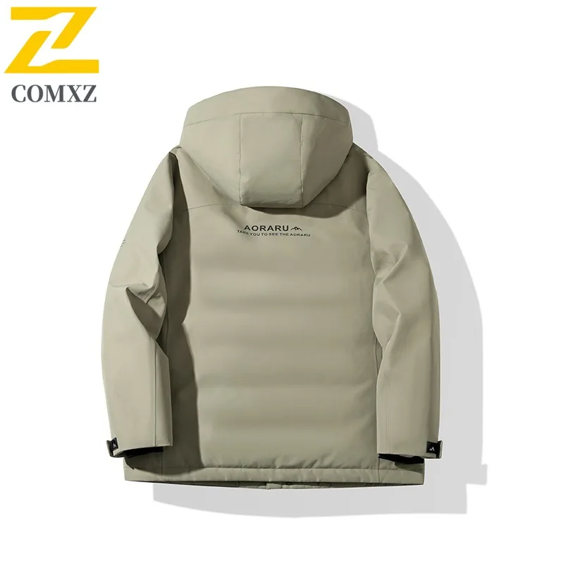 COMXZ Lightweight Padding Coat Solid Color Handsome Luxury Brand Work Quilted Jacket Travel Windproof Winter Jacket Men Clothing