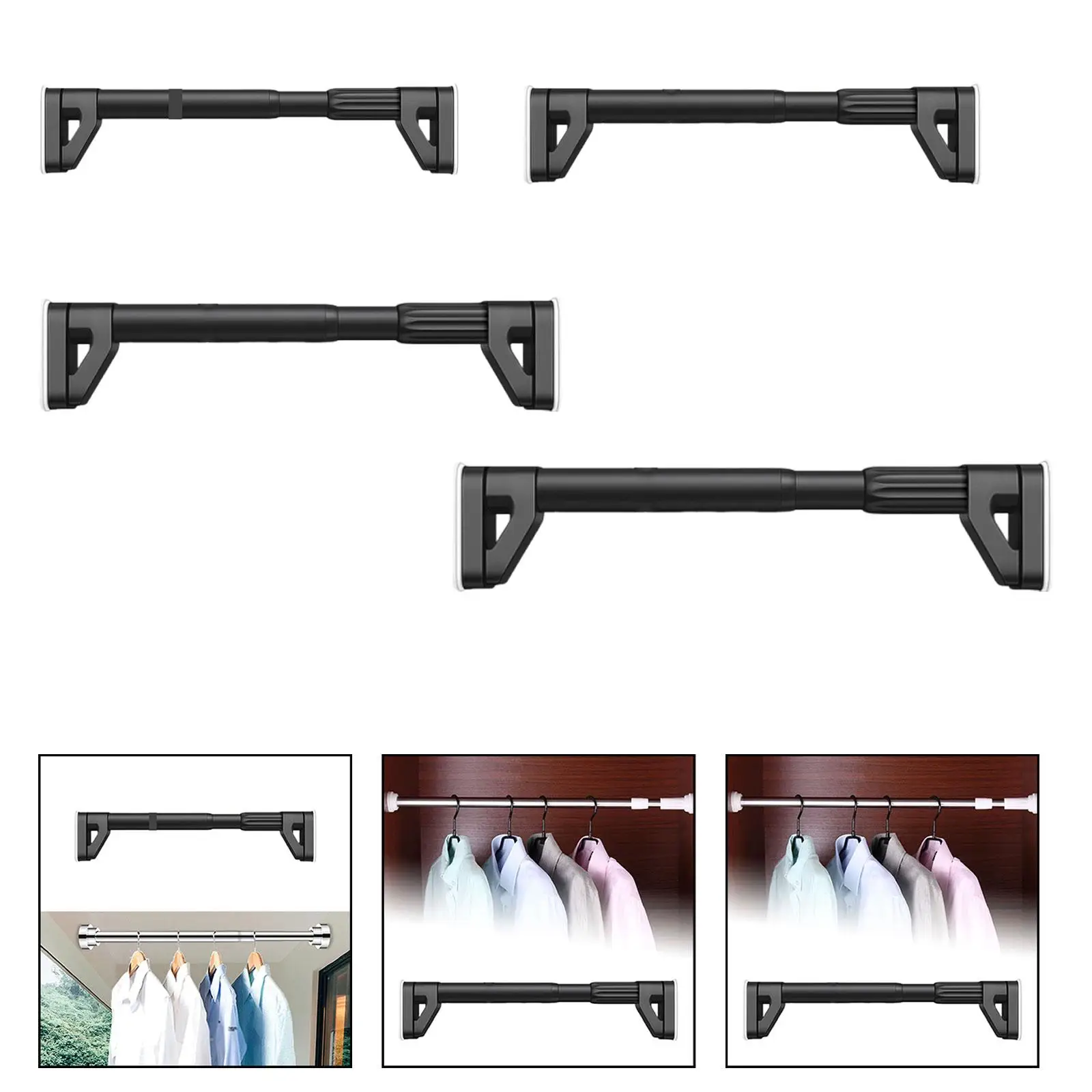 

Closet Rod for Hanging Clothes,Curtain Tension Rod Extender,Bar Rail Hanging Closet Retractable Wardrobe Hanger