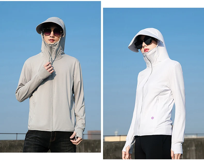  Sommer Dünne Paar Sport Freizeit Sonnenschutz Kleidung Komfortable Hohe Qualität Eis Seide Atmungsaktive Outdoor UV Schutz Mantel – Detail 20