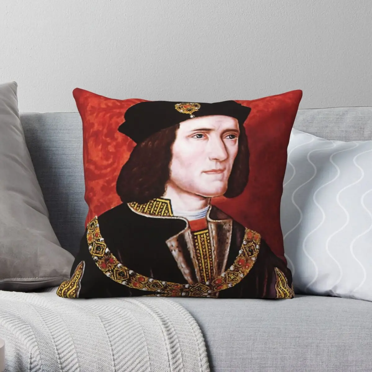 Richard III England King Square Pillowcase Polyester Linen Velvet Printed Zip Decor Throw Pillow Case Room Cushion Cover