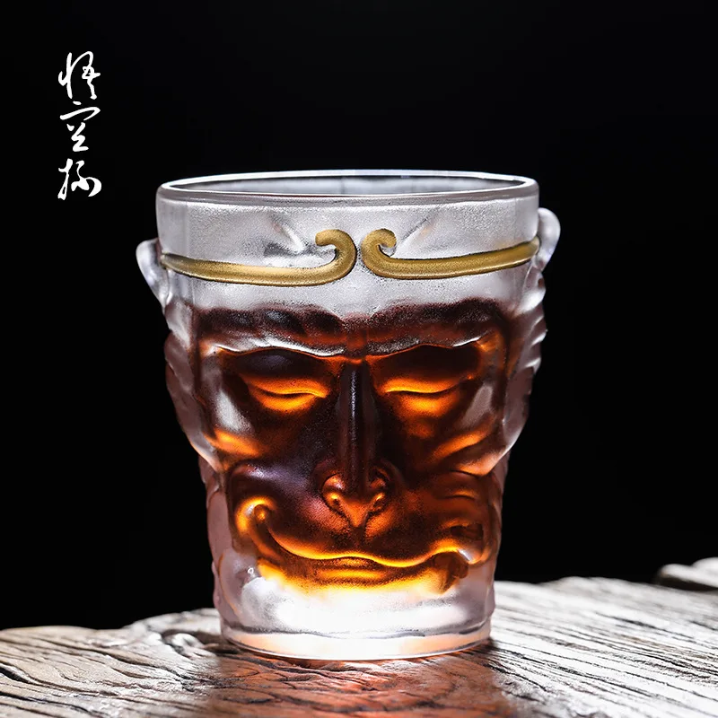 

Sun Wukong Shaped Design Mug, Lead-free Whiskey Glass Cup, Home Drinkware, Tea Glass Mug, Chinese Style