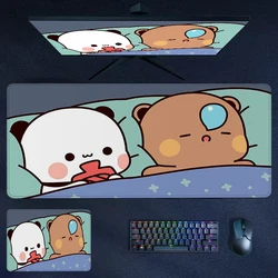Rubber Keyboard Mat Cute Mouse Pads BuBu DuDu Mousepad Gamer Cabinet Carpet Stitched Edge Computer Pc Extended Non-slip Deskmats