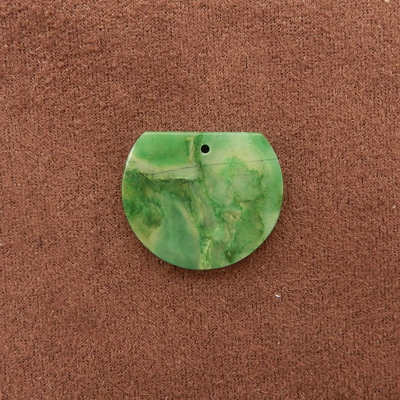 

Подвеска из натурального африканского нефрита ручной работы для изготовления ювелирных изделий, каменные бусины 19x22x3 мм, 2,8 г