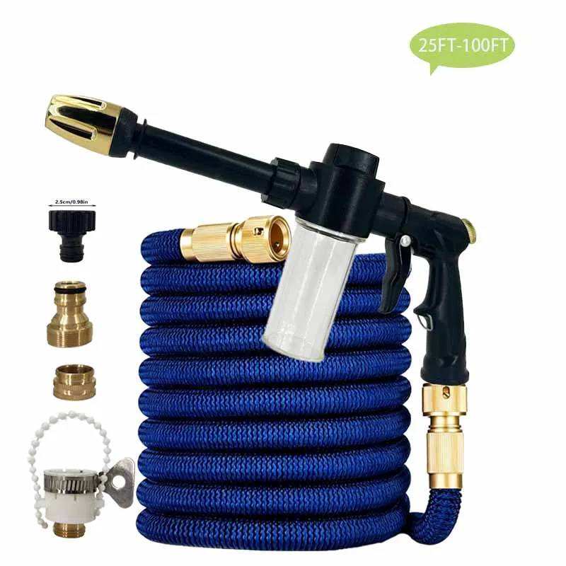 

1PC Saves Time And Space Expandable Hose High-Pressure Water Gun - Suitable For Car Cleaning And Home Garden Watering 25FT-100FT