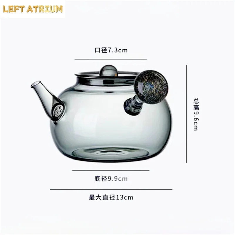 Exquisite 750ml Starry Sky Pattern Side Handle Glass Teapot With Hole Filter Brewing Green Tea Pot Kungfu Tea Set