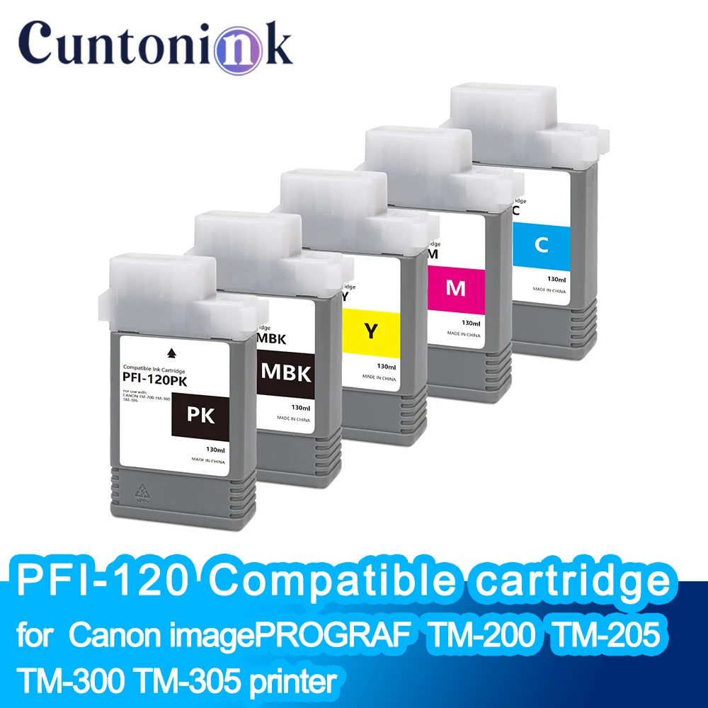

PFI-120 Compatible ink cartridge 130ml With Pigment ink With chip for Canon imagePROGRAF TM-200 TM-205 TM-300 TM-305 printer