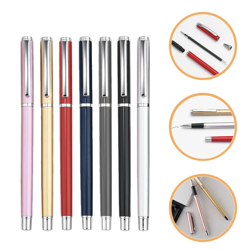 

7 шт. практичные гелевые ручки 0,5 мм с черными чернилами, удобная ручка, многофункциональная ручка для письма, студенческая подпись, приз, подарки, гладкие