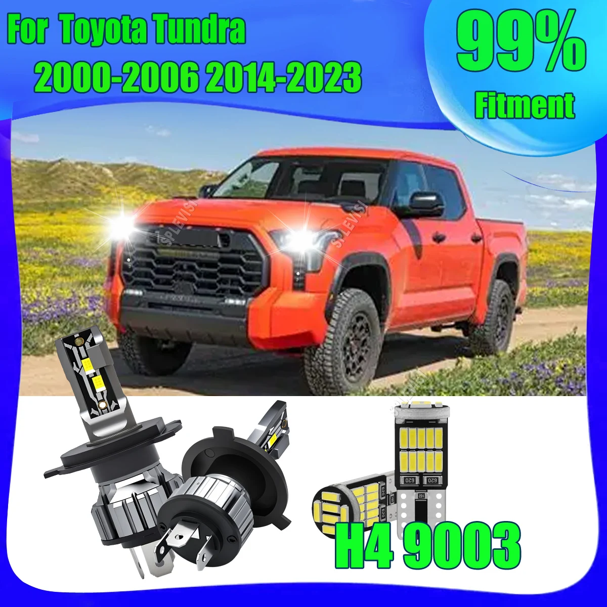 

High-Intensity & Long-Lasting H4 9003 CSP LED Car Headlight Optimal Illumination Beam For Toyota Tundra 2000-2006 2014-2023