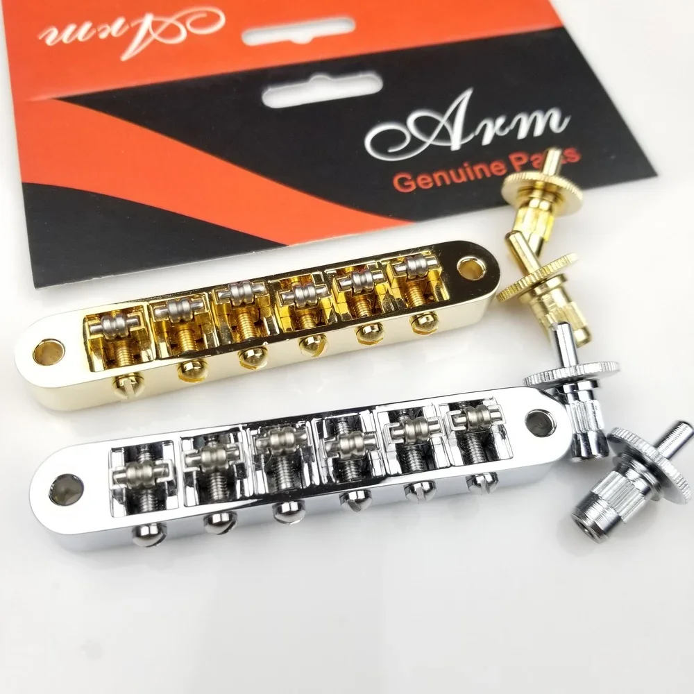 Chrome Silver Gold Tune-O-Matic Roller Saddle Electric Guitar Bridge For LP SG Guitar ( post hole 4.2MM ) MADE IN KOREA