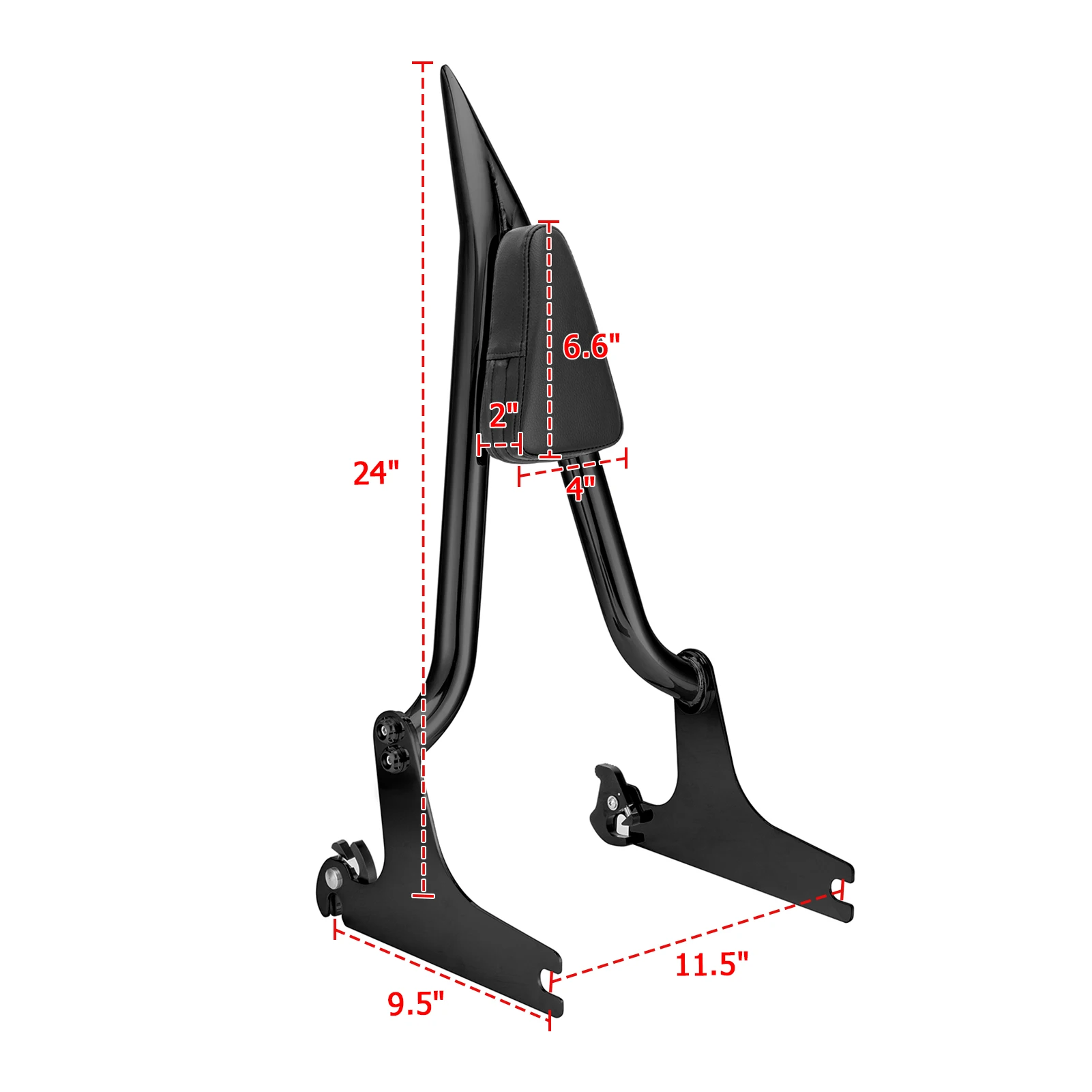 Motorcycle Rear Passenger Backrest Sissy Bars Quick Release Fat Bar 1.3