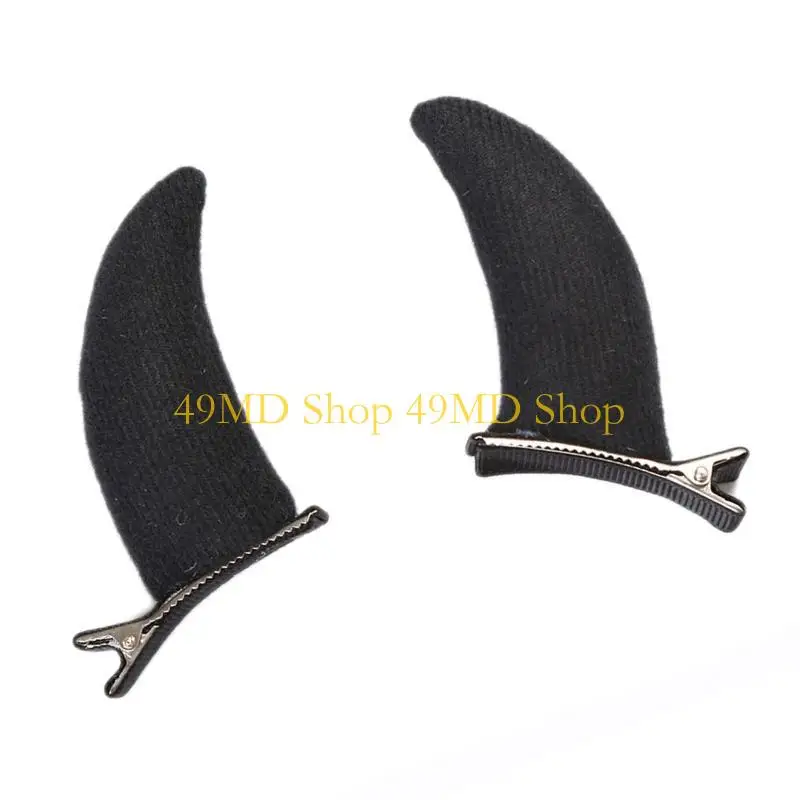 

49MD милые заколки для волос в форме бычьего рога, заколки для волос, мультяшный орнамент для волос, нескользящий