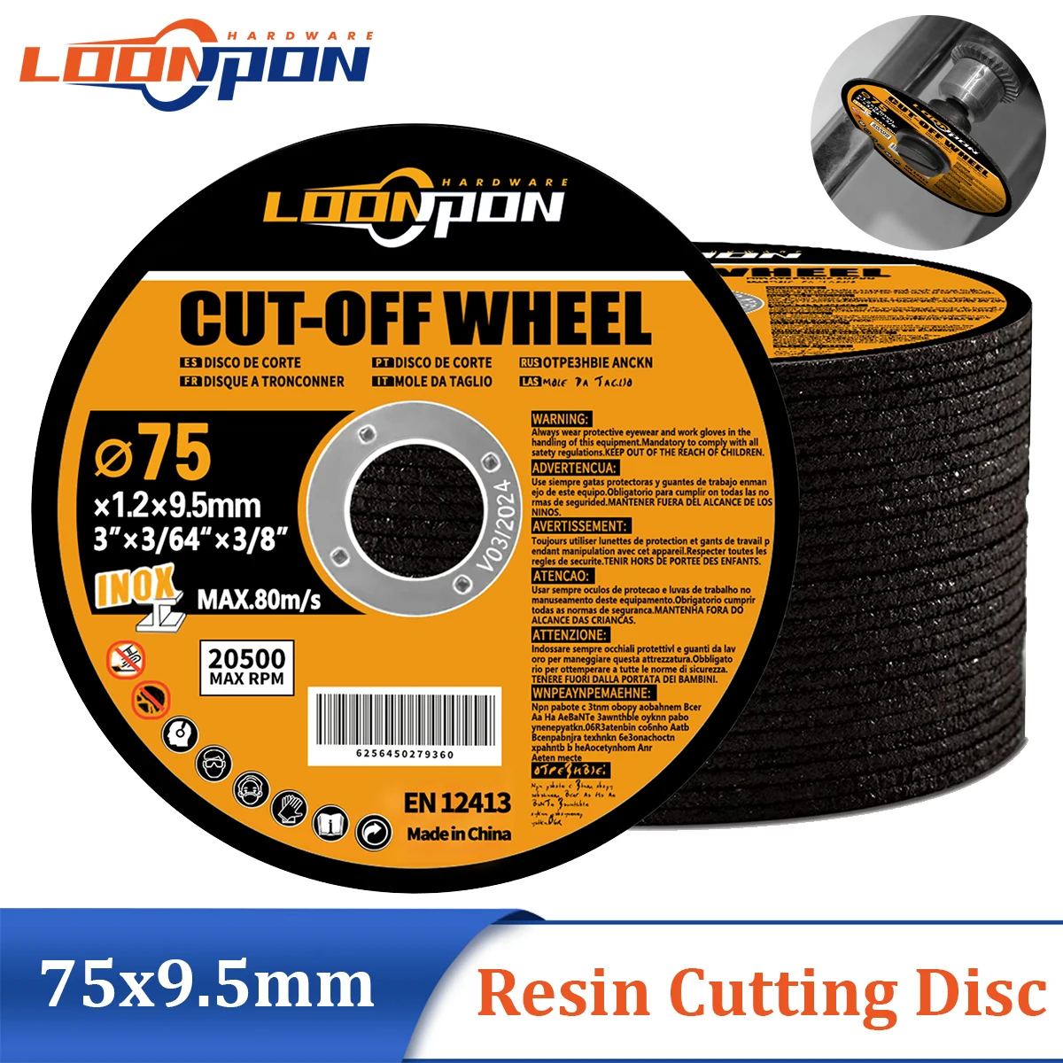 75mm  Cut Off Wheel  Metal Cutting Disc Resin Fiber Blade for Angle Grinder Accessories Rotary Tool 5-50Pcs