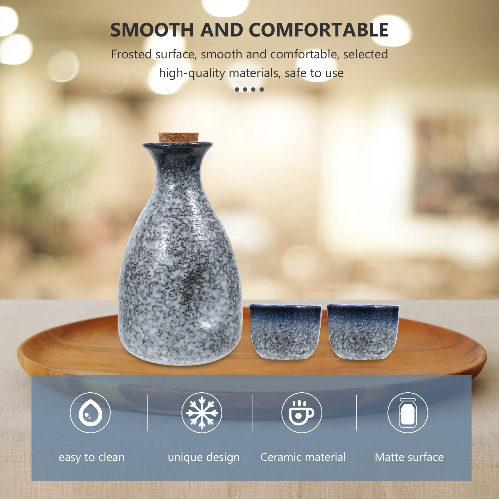

Sake Set Ceramic Japanese Style Frosted Surface Smooth Touch Ideal Gifts Reusable Sake Cups Pot Tea Party Home Decorations