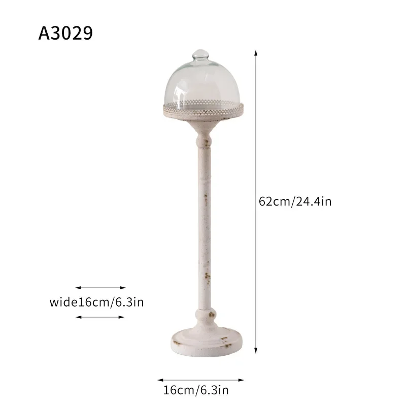 European iron cake dessert baking glass cover tall tray