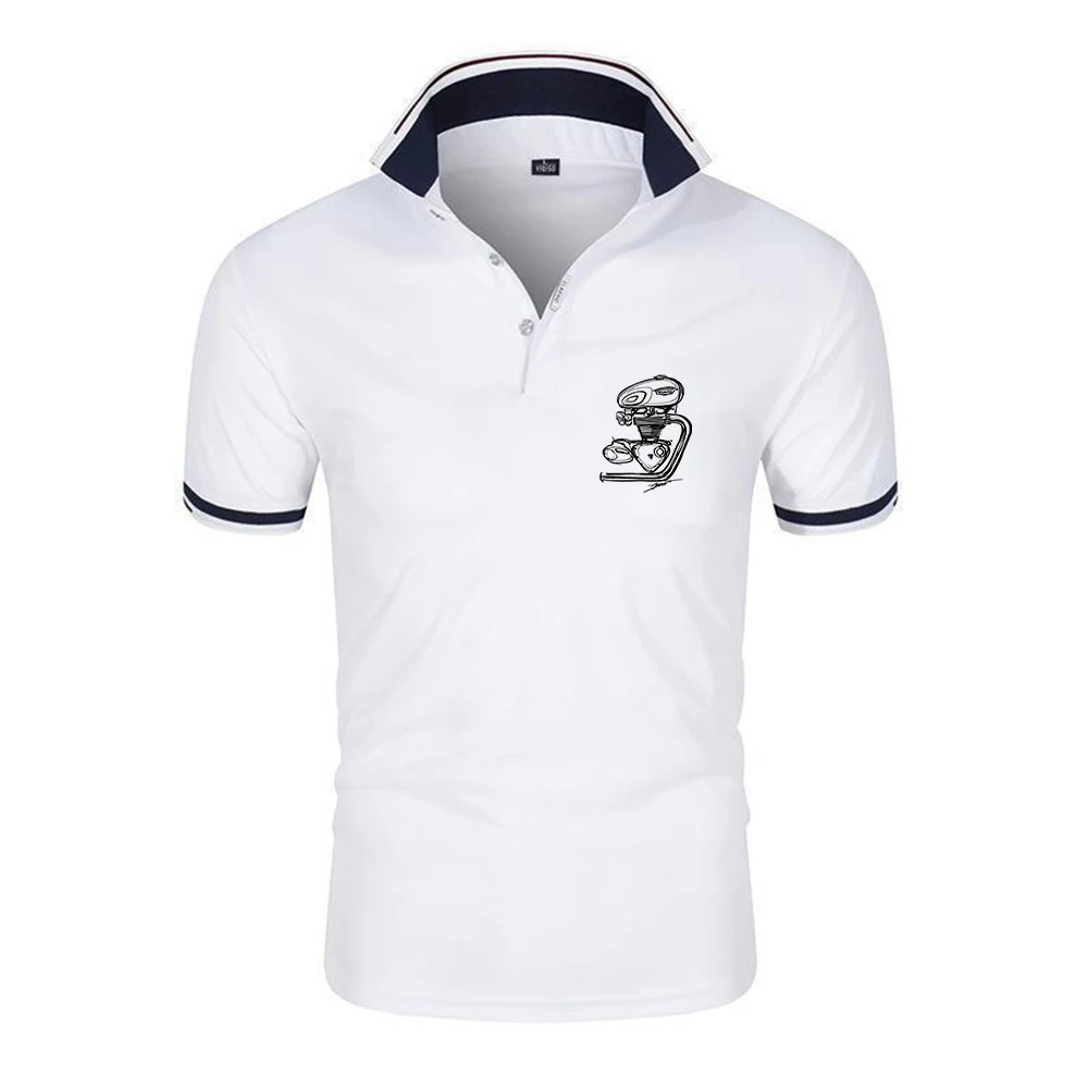 Motorcycle Engine Modified Retro The new men's six-color Polo is suitable and features a fashionable and individual style