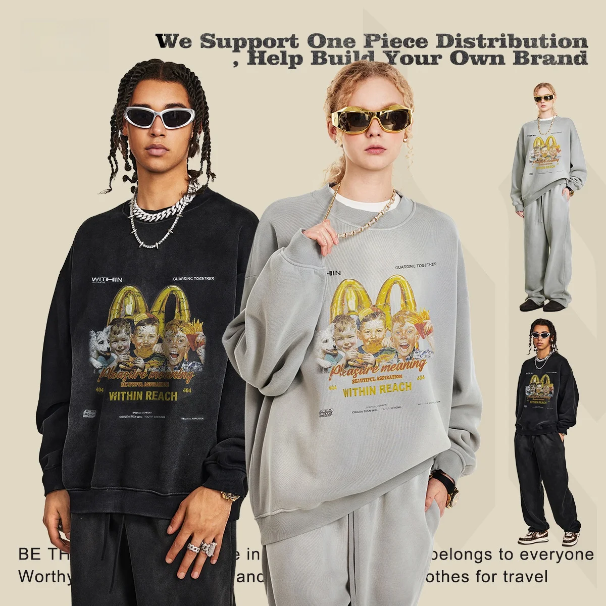 

Loose Men's Hoodie Waed round Ne Sweatirt Comfortable Cotton Winter Jaet Street Sle Casual Faion Men's Clothing
