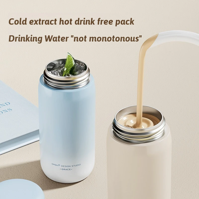 

New Thermos 410ML with Strainer 316 Stainless Steel Vacuum Tumbler Insulation Portable Water Bottle Coffee Cup Keep Cold and Hot