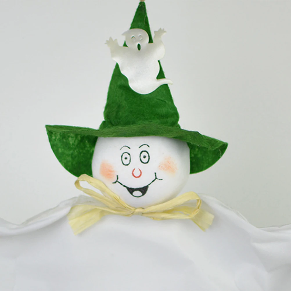 

Halloween Ghost Hanging Decor Ornaments Pendants Hanging Supplies for Party Bar Mall Decoration-White-(Random Color for Hat