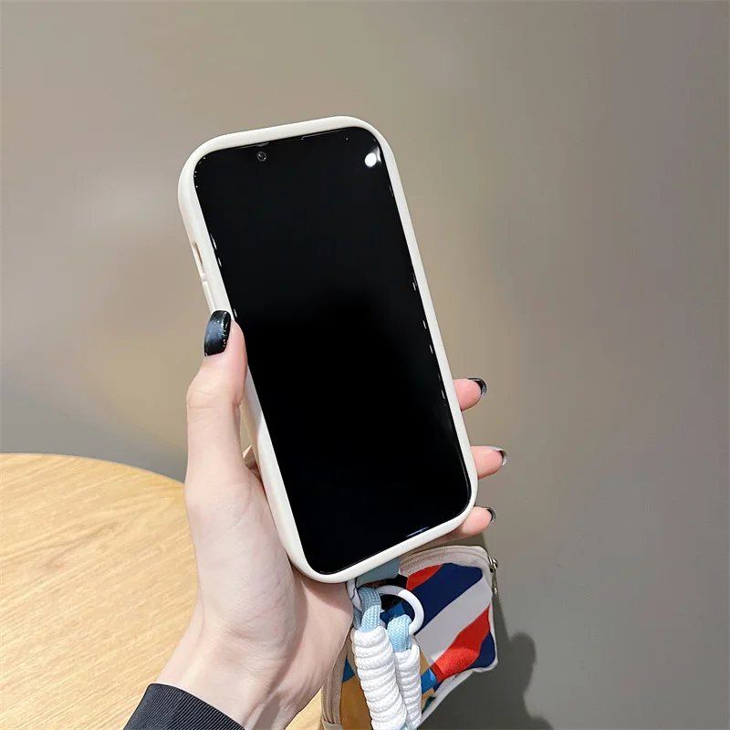 Mini mochila con pintura al óleo de Graffiti, funda para teléfono o IPhone 16 Pro Max 16E 14 12 13 11 15 PRO X XR XS, funda con cordón suave