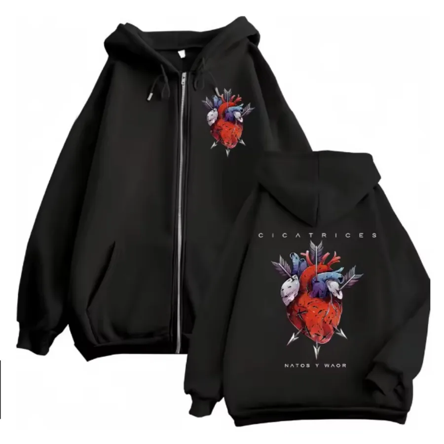 Rapper Nato Y Waor Merch Vintage Zipper Hoodie Men Women Fashion Hip Hop Sweatshirt Casual Long Sleeve Streetwear Y2K Clothes