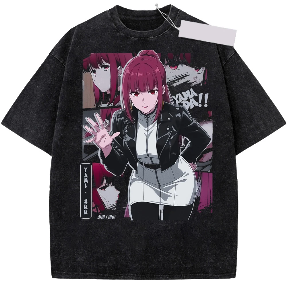 Anime Smoking Behind The Supermarket with You Washed T Shirts Streetwear Yamada and Tayama Tees for Men Women Cotton T-Shirt