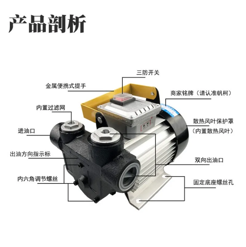 550W High-power Diesel Pump, Self-priming Diesel Oil Pump, Portable Oil Pump, Diesel Oil