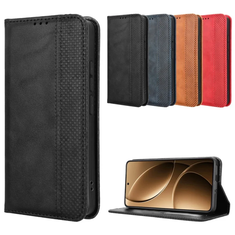 

For Xiaomi Poco F7 Pro 5G, Poco F7 Ultra 5G， Redmi K80 5G, Redmi K80 Pro 5G magnetic buckle retro patterned leather case