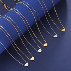 Cazador Stainless Steel Initial Letter Heart Pendant Necklaces for Women Choker Chain Jewelry Birthday Gifts Kpop Trend 2024