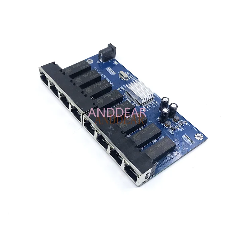 Conmutador Gigabit de 8 puertos para escritorio, RJ45 de conmutador Ethernet 10/100/1000mbps, Hub Lan, 8 puertos PCBA