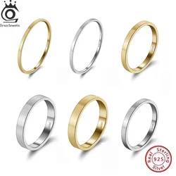 ORSA JEWELS Simple 925 Silver Ring Minimalism 100% Pure Sterling Silver 1mm 2mm 3mm Rings for Unisex Anniversary Gift 5-9 OAPR33