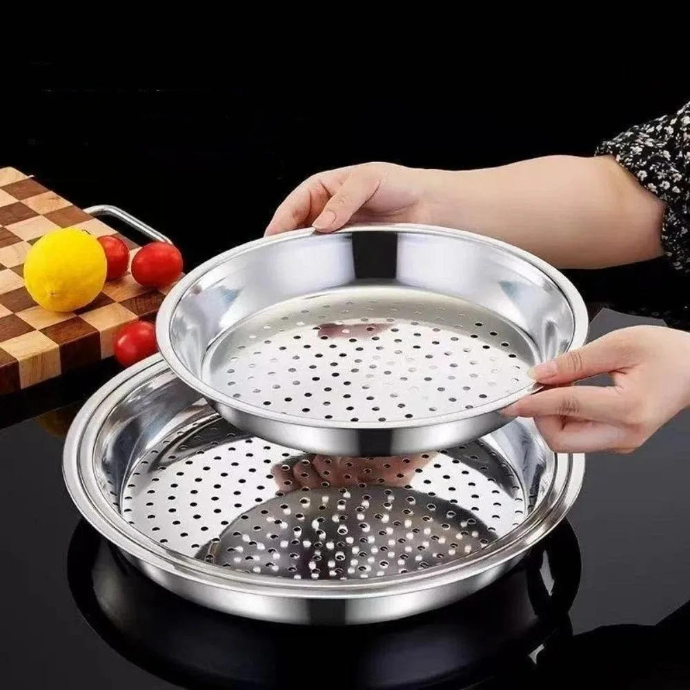 

Deepened Stainless Steel Steamer Rack Rust-proof Thickened Steaming Basket Professional Durable Steaming Tray Catering