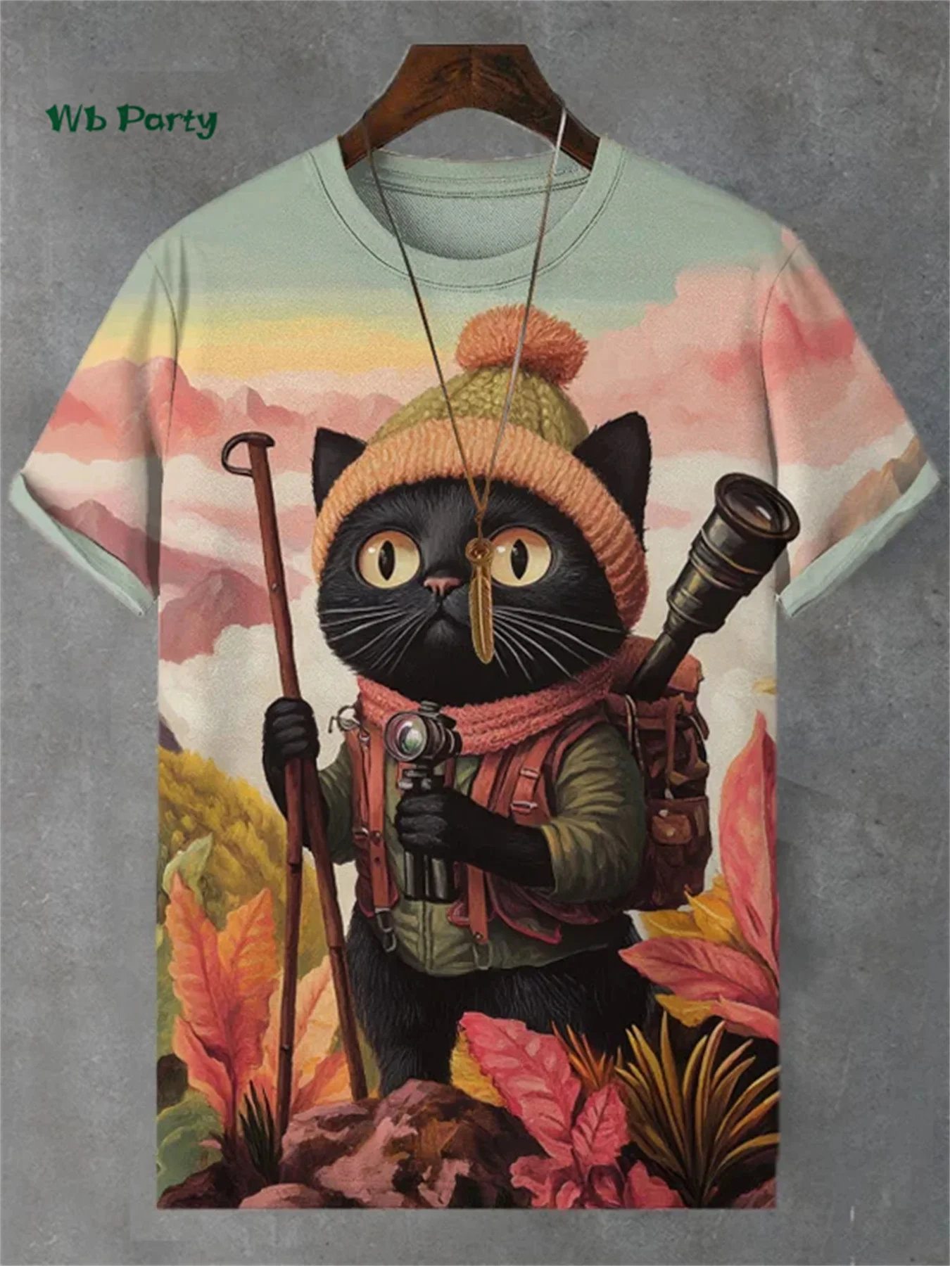 Funny Men's T-Shirt 3D Travel Cat Print Short Sleeve T-Shirt Loose Personalized Casual Top Summer Men's Outdoor Casual Clothing image 4