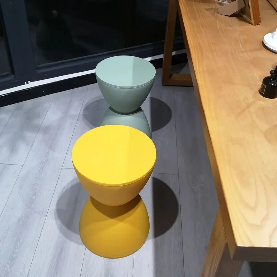 

Home Footstool Nordic Creative Modern Minimalist Shoe Changing Bench Fashion Thickened Plastic Round Stool Waiting Stool Pouf