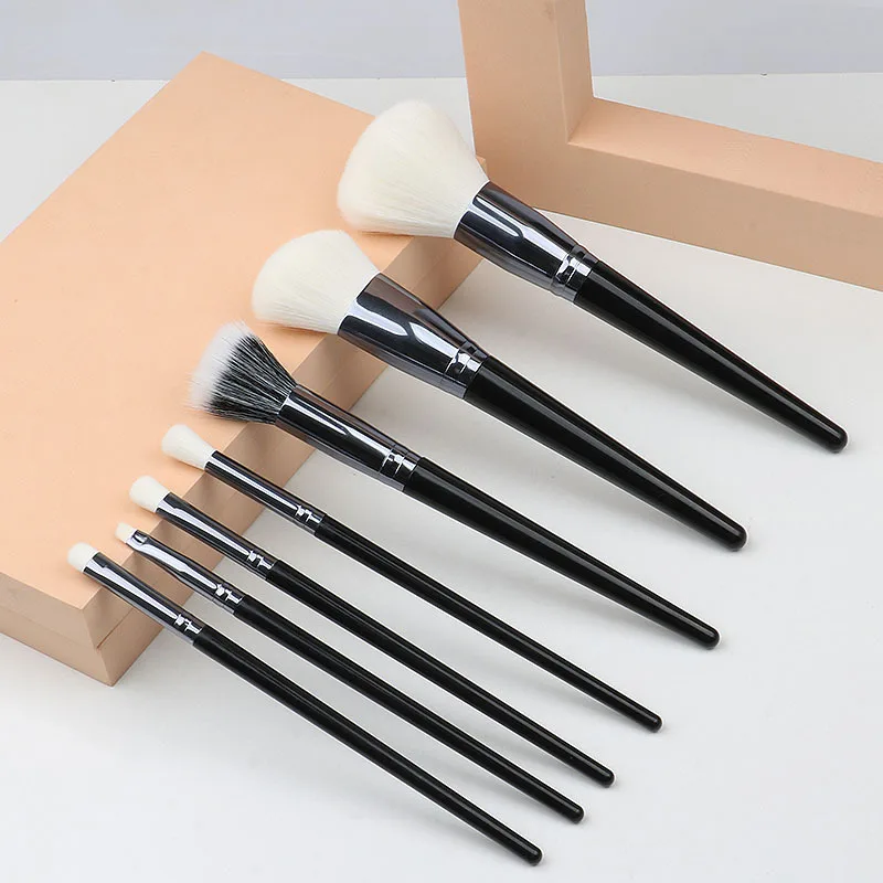 7 conjunto de pincéis de maquiagem cerdas macias escova de pó pincel de contorno pincel de sombra em estoque conjunto de pincéis de maquiagem