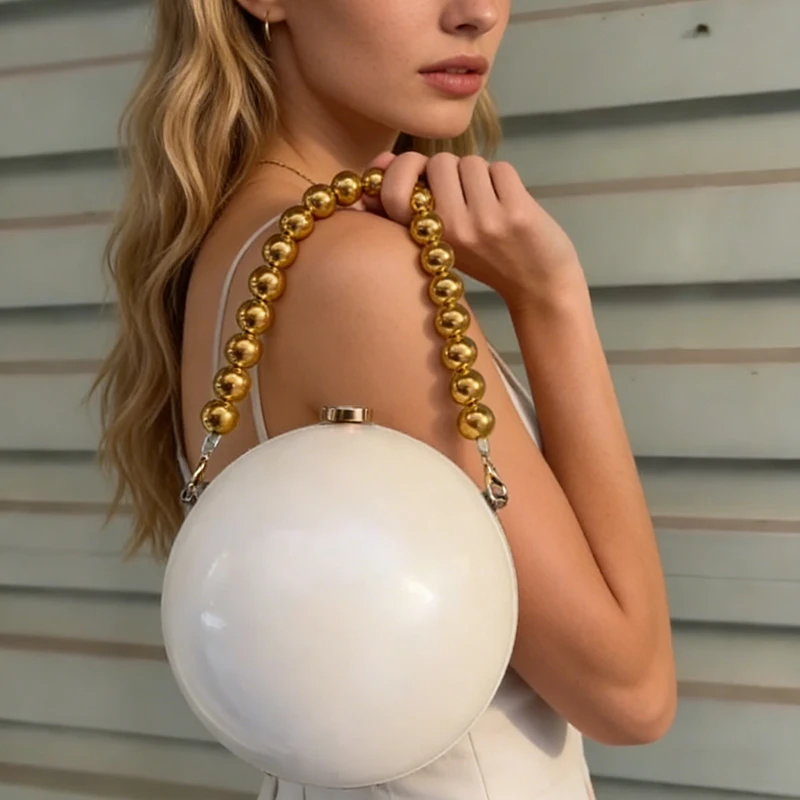 

Французская глянцевая сумка-клатч с бисерной отделкой, элегантная брендовая сумка через плечо, вечерняя шикарная сумочка для вечеринок, акриловая женская сумка.