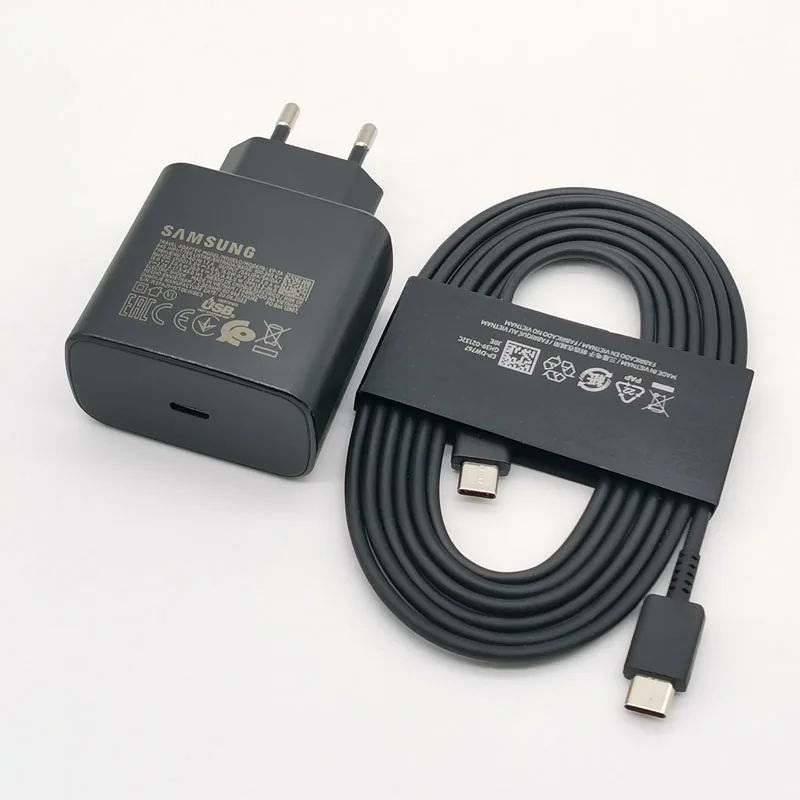 מטען Samsung 45w מהיר מאוד עם מתאם טעינה 1.8M Type C עבור Galaxy S24 S23 S22 S21 S20 Note 20 Ultra 10 Z Flip Fold 6 5 4 3 2