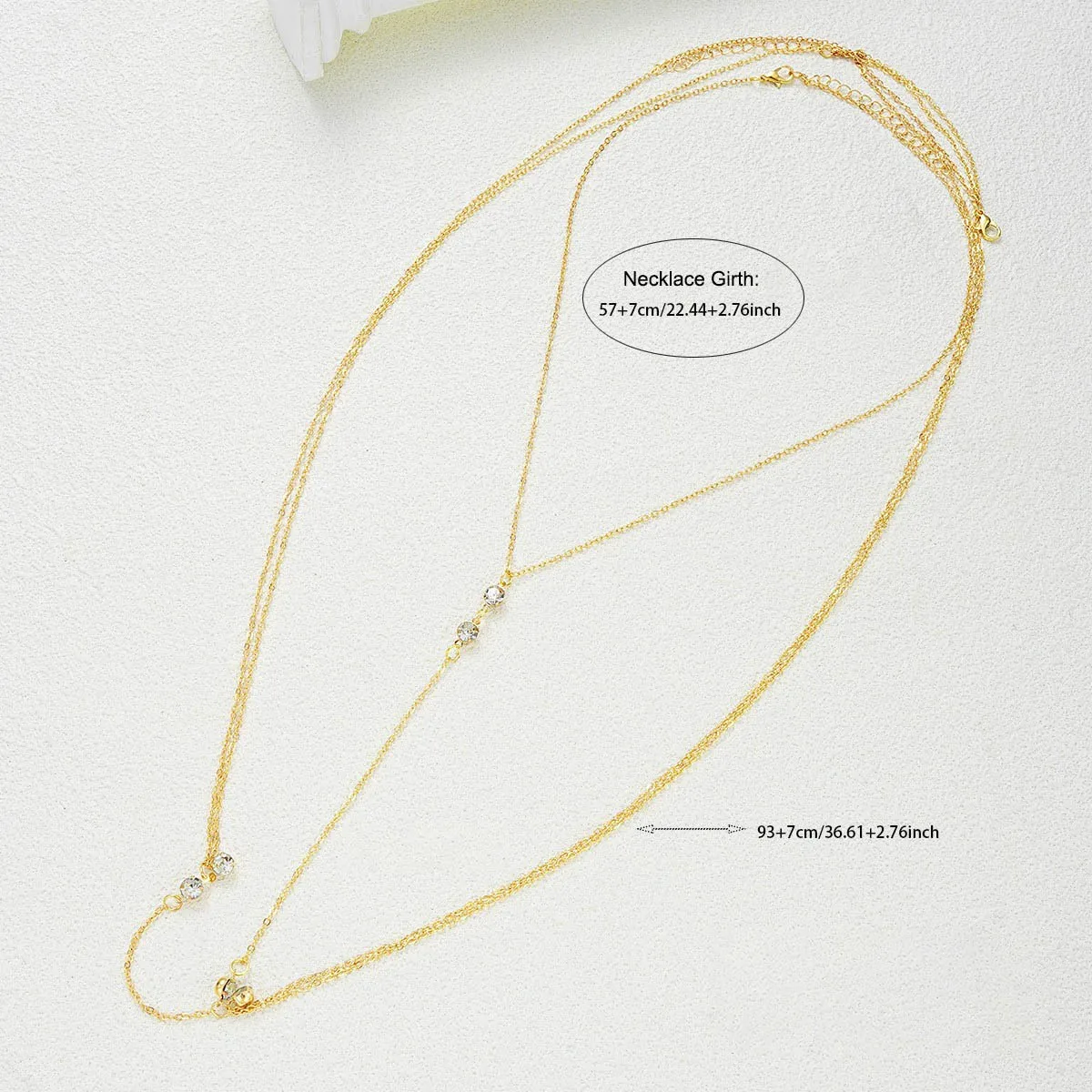 1 سلسلة صدر من سبيكة مزدوجة الطبقات مثيرة وعصرية مناسبة للارتداء اليومي في الحفلات والتجمعات