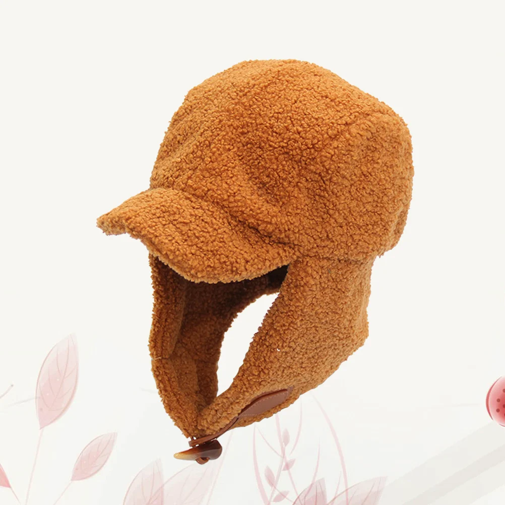 

Ear Protection Peak Warm Thick Hat Khaki Winter Outdoor Cashmere Windproof Earmuff Cycling for Women Ear Protection Peak Cap