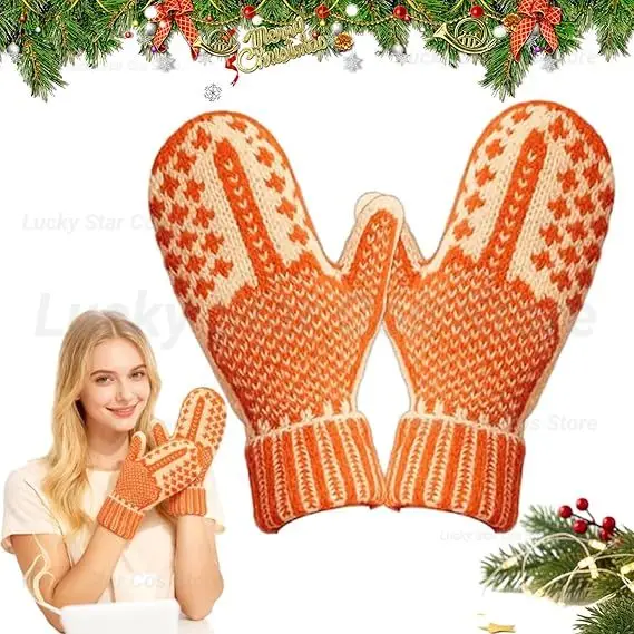 

2025 The Naughty List Mittens | Cozy Knit with a Hidden Attitude,Hand Knitted Hidden Middle Finger Winter Warm Mittens for Women