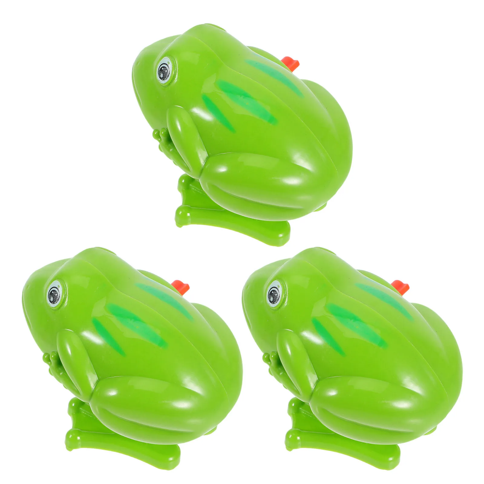 

3Pcs Wind Up Frog Clockwork Spring Jumping Kids Gift Bouncy Plastic Children Playtime Activity Bright Game Green