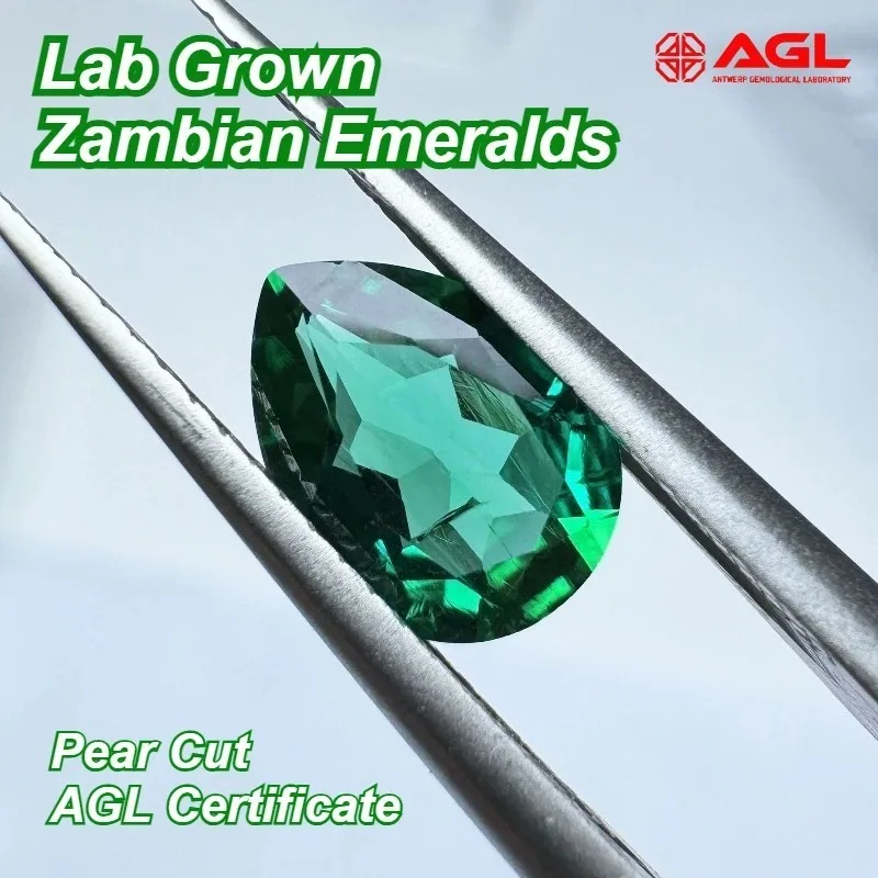 

Lab Grown Zambian Emeralds Pear Cut Hydrothermal for Jewelry Making Rings Settings Pendants Necklaces Bracelets Cabochons