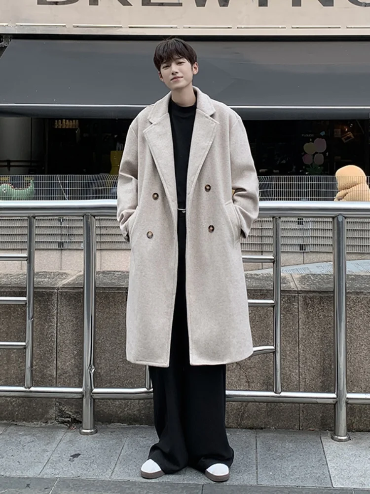 

Мужское шерстяное пальто выше колена, осенне-зимнее, в британском стиле, ветрозащитное, средней длины, модное и стильное.