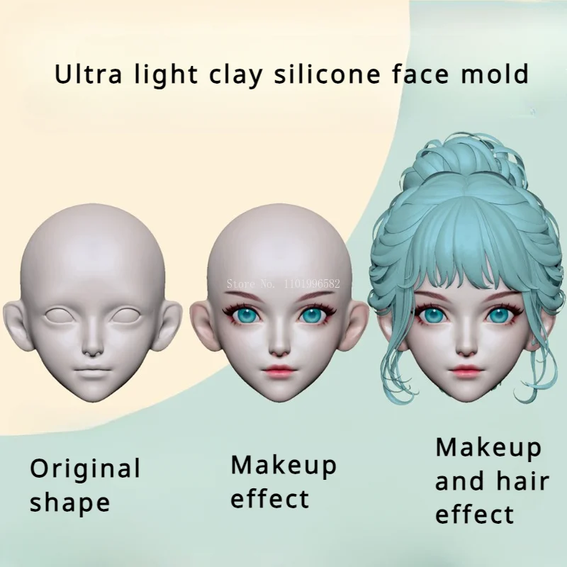 A Variety of Sizes Correct Proportion Polymer Clay Figure Silicone Face Mold DIY Animation Cartoon Character Face Making Mold